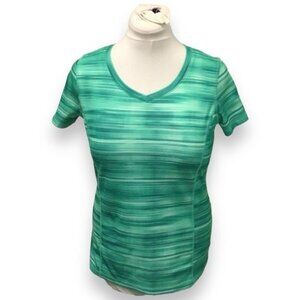 Made for Life Women’s Short Sleeve Neck Athletic Top, Green, size M